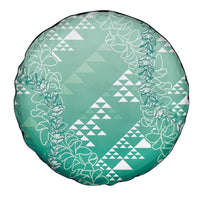 Hawaii Jade Green Kapa Spare Tire Cover Vintage 'Ohe Kāpala Motifs Mix Plumeria Leis LT7 - Polynesian Pride