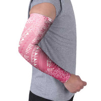 Hawaii Rose Pink Kapa Arm Sleeves Vintage 'Ohe Kāpala Motifs Mix Plumeria Leis LT7 - Polynesian Pride