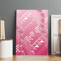 Hawaii Rose Pink Kapa Canvas Wall Art Vintage 'Ohe Kāpala Motifs Mix Plumeria Leis LT7 - Polynesian Pride