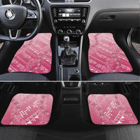 Hawaii Rose Pink Kapa Car Mats Vintage 'Ohe Kāpala Motifs Mix Plumeria Leis LT7 Set 4pcs Rose Pink - Polynesian Pride