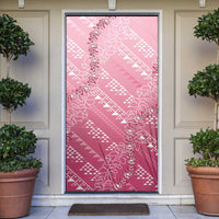 Hawaii Rose Pink Kapa Door Cover Vintage 'Ohe Kāpala Motifs Mix Plumeria Leis LT7 Rose Pink - Polynesian Pride