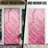 Hawaii Rose Pink Kapa Door Cover Vintage 'Ohe Kāpala Motifs Mix Plumeria Leis LT7 - Polynesian Pride