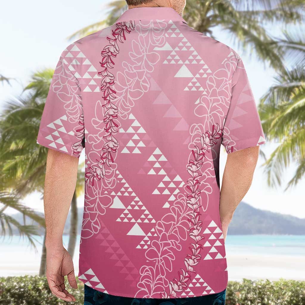 Hawaii Rose Pink Kapa Hawaiian Shirt Vintage 'Ohe Kāpala Motifs Mix Plumeria Leis LT7 - Polynesian Pride