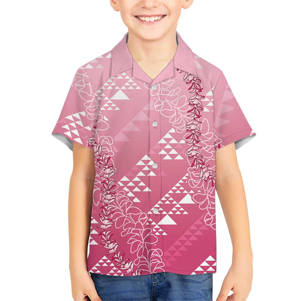 Hawaii Rose Pink Kapa Hawaiian Shirt Vintage 'Ohe Kāpala Motifs Mix Plumeria Leis LT7 - Polynesian Pride