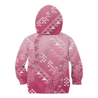 Hawaii Rose Pink Kapa Kid Hoodie Vintage 'Ohe Kāpala Motifs Mix Plumeria Leis LT7 - Polynesian Pride