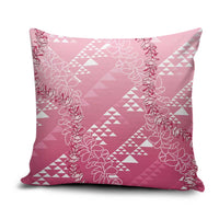 Hawaii Rose Pink Kapa Pillow Cover Vintage 'Ohe Kāpala Motifs Mix Plumeria Leis LT7 Rose Pink - Polynesian Pride