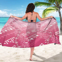 Hawaii Rose Pink Kapa Sarong Vintage 'Ohe Kāpala Motifs Mix Plumeria Leis LT7 - Polynesian Pride