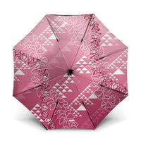 Hawaii Rose Pink Kapa Umbrella Vintage 'Ohe Kāpala Motifs Mix Plumeria Leis LT7 One Size Folded 11.42 inch Opened Diameter 37.4 inch Rose Pink - Polynesian Pride