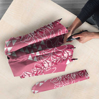 Hawaii Rose Pink Kapa Umbrella Vintage 'Ohe Kāpala Motifs Mix Plumeria Leis LT7 - Polynesian Pride