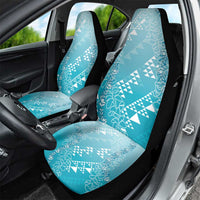 Hawaii Turquoise Kapa Car Seat Cover Vintage 'Ohe Kāpala Motifs Mix Plumeria Leis LT7 - Polynesian Pride
