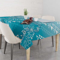 Hawaii Turquoise Kapa Tablecloth Vintage 'Ohe Kāpala Motifs Mix Plumeria Leis LT7 - Polynesian Pride