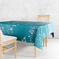Hawaii Turquoise Kapa Tablecloth Vintage 'Ohe Kāpala Motifs Mix Plumeria Leis LT7 - Polynesian Pride