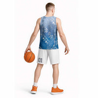 Hawaii Royal Blue Kapa Basketball Jersey Vintage 'Ohe Kāpala Motifs Mix Plumeria Leis LT7 - Polynesian Pride