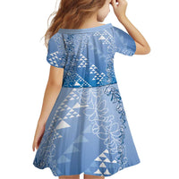Hawaii Royal Blue Kapa Family Matching Long Sleeve Bodycon Dress and Hawaiian Shirt Vintage 'Ohe Kāpala Motifs Mix Plumeria Leis LT7 - Polynesian Pride