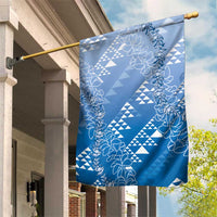 Hawaii Royal Blue Kapa Garden Flag Vintage 'Ohe Kāpala Motifs Mix Plumeria Leis LT7 House Flag Royal Blue - Polynesian Pride
