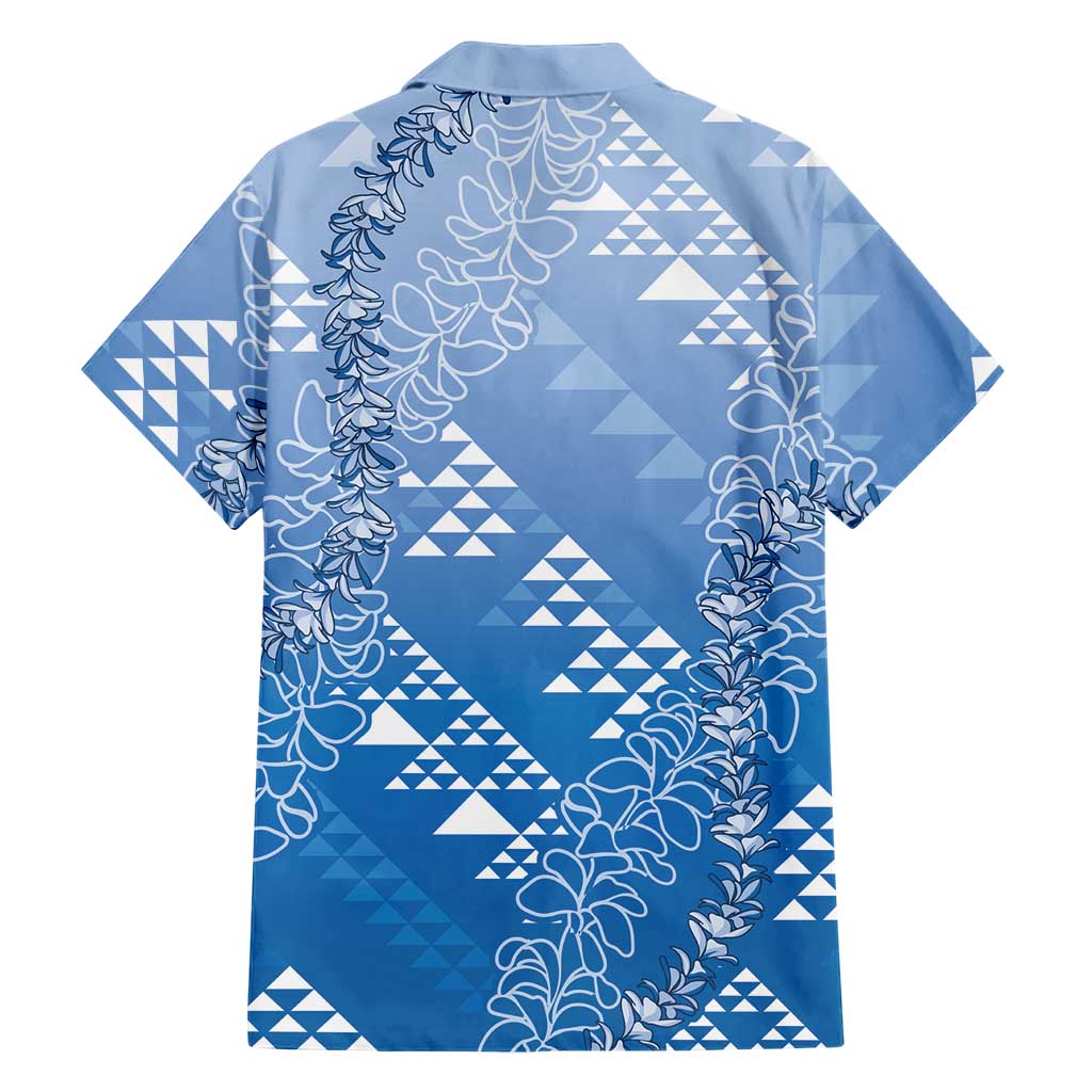 Hawaii Royal Blue Kapa Hawaiian Shirt Vintage 'Ohe Kāpala Motifs Mix Plumeria Leis LT7 - Polynesian Pride