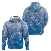 Hawaii Royal Blue Kapa Hoodie Vintage 'Ohe Kāpala Motifs Mix Plumeria Leis LT7 - Polynesian Pride