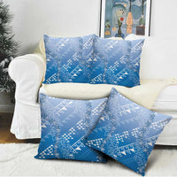Hawaii Royal Blue Kapa Pillow Cover Vintage 'Ohe Kāpala Motifs Mix Plumeria Leis LT7 - Polynesian Pride