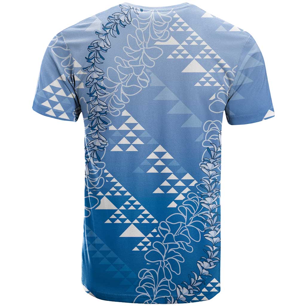 Hawaii Royal Blue Kapa T Shirt Vintage 'Ohe Kāpala Motifs Mix Plumeria Leis LT7 - Polynesian Pride