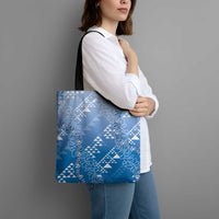 Hawaii Royal Blue Kapa Tote Bag Vintage 'Ohe Kāpala Motifs Mix Plumeria Leis LT7 - Polynesian Pride