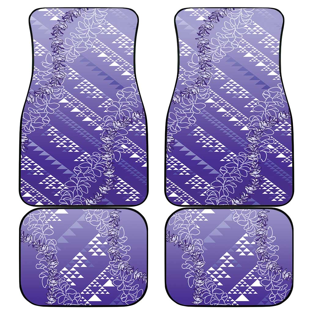 Hawaii Lavender Kapa Car Mats Vintage 'Ohe Kāpala Motifs Mix Plumeria Leis