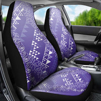 Hawaii Lavender Kapa Car Seat Cover Vintage 'Ohe Kāpala Motifs Mix Plumeria Leis LT7 - Polynesian Pride