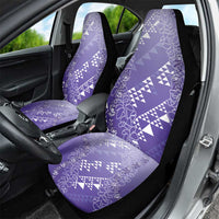 Hawaii Lavender Kapa Car Seat Cover Vintage 'Ohe Kāpala Motifs Mix Plumeria Leis LT7 - Polynesian Pride