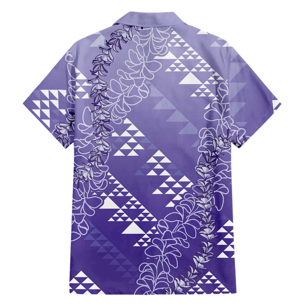 Hawaii Lavender Kapa Family Matching Puletasi and Hawaiian Shirt Vintage 'Ohe Kāpala Motifs Mix Plumeria Leis LT7 - Polynesian Pride