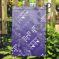 Hawaii Lavender Kapa Garden Flag Vintage 'Ohe Kāpala Motifs Mix Plumeria Leis LT7 Garden Flag Lavender - Polynesian Pride