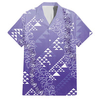 Hawaii Lavender Kapa Hawaiian Shirt Vintage 'Ohe Kāpala Motifs Mix Plumeria Leis LT7 Lavender - Polynesian Pride