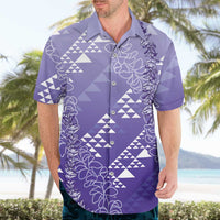 Hawaii Lavender Kapa Hawaiian Shirt Vintage 'Ohe Kāpala Motifs Mix Plumeria Leis LT7 - Polynesian Pride