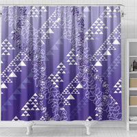 Hawaii Lavender Kapa Shower Curtain Vintage 'Ohe Kāpala Motifs Mix Plumeria Leis LT7 - Polynesian Pride