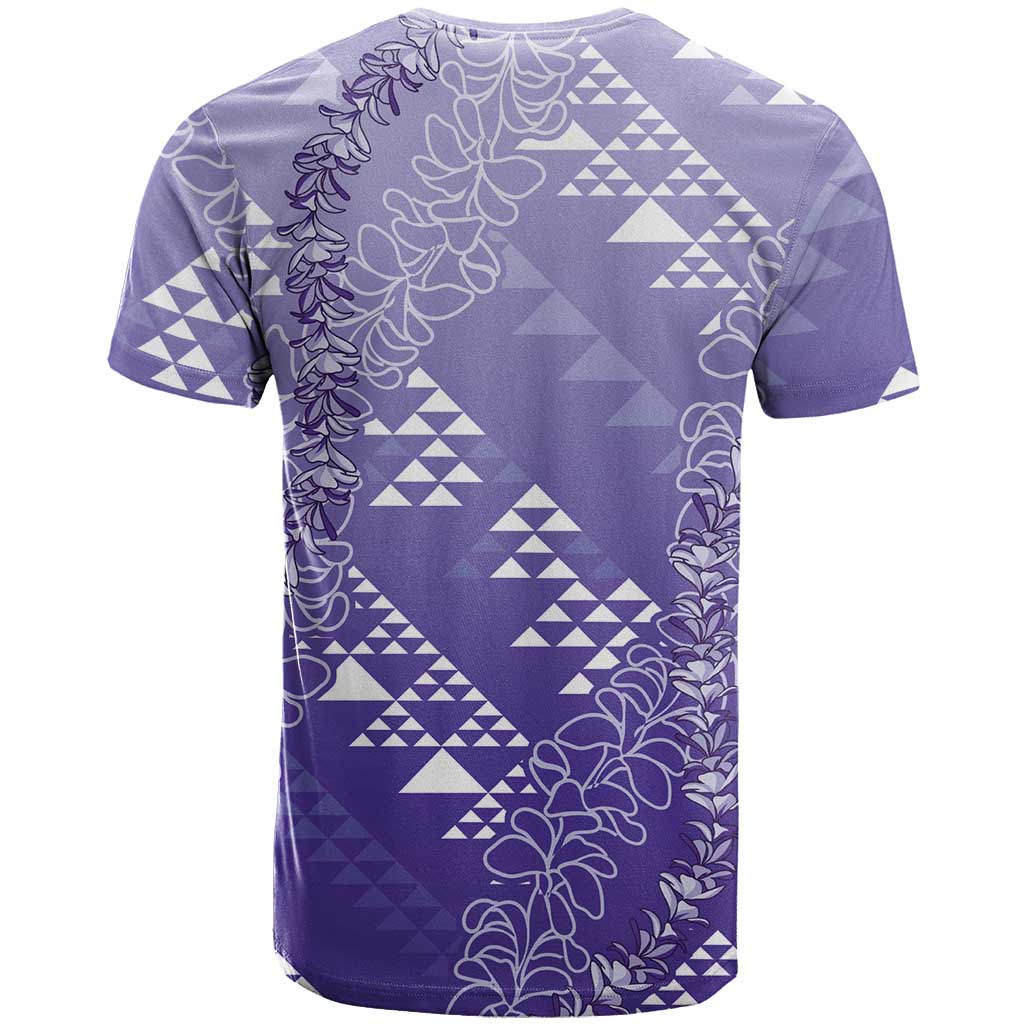 Hawaii Lavender Kapa T Shirt Vintage 'Ohe Kāpala Motifs Mix Plumeria Leis LT7 - Polynesian Pride