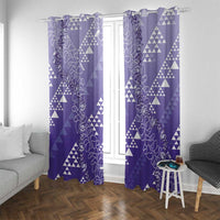 Hawaii Lavender Kapa Window Curtain Vintage 'Ohe Kāpala Motifs Mix Plumeria Leis