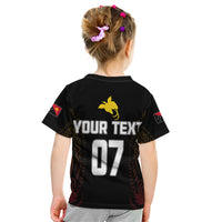Personalised PNG Hunters Rugby Kid T Shirt Motuan Style LT7 - Polynesian Pride