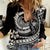 Polynesian Plumeria Women Casual Shirt Ride The Waves - Black LT7 Female Black - Polynesian Pride