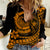 Polynesian Plumeria Women Casual Shirt Ride The Waves - Orange LT7 Female Orange - Polynesian Pride