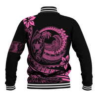 Polynesian Plumeria Baseball Jacket Ride The Waves - Pink LT7 - Polynesian Pride