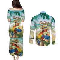 Aloha Hawaii It's 5 o'clock Somewhere Couples Matching Puletasi and Long Sleeve Button Shirt LT7 - Polynesian Pride