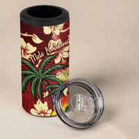 Crimson Red Tropical Christmas Hawaii Tapa 4 in 1 Can Cooler Tumbler Aloha Santa Drink Party LT7 - Polynesian Pride