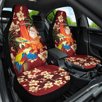 Crimson Red Tropical Christmas Hawaii Tapa Car Seat Cover Aloha Santa Drink Party LT7 One Size Red - Polynesian Pride