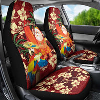 Crimson Red Tropical Christmas Hawaii Tapa Car Seat Cover Aloha Santa Drink Party LT7 - Polynesian Pride