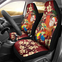 Crimson Red Tropical Christmas Hawaii Tapa Car Seat Cover Aloha Santa Drink Party LT7 - Polynesian Pride