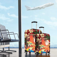 Crimson Red Tropical Christmas Hawaii Tapa Luggage Cover Aloha Santa Drink Party LT7 - Polynesian Pride