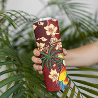 Crimson Red Tropical Christmas Hawaii Tapa Skinny Tumbler Aloha Santa Drink Party LT7 - Polynesian Pride