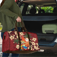 Crimson Red Tropical Christmas Hawaii Tapa Travel Bag Aloha Santa Drink Party LT7 - Polynesian Pride