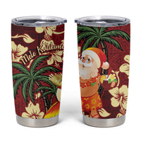 Crimson Red Tropical Christmas Hawaii Tapa Tumbler Cup Aloha Santa Drink Party LT7 Red - Polynesian Pride