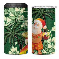 Moss Green Tropical Christmas Hawaii Tapa 4 in 1 Can Cooler Tumbler Aloha Santa Drink Party LT7 One Size: 16 oz Green - Polynesian Pride