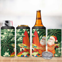Moss Green Tropical Christmas Hawaii Tapa 4 in 1 Can Cooler Tumbler Aloha Santa Drink Party LT7 - Polynesian Pride