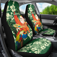 Moss Green Tropical Christmas Hawaii Tapa Car Seat Cover Aloha Santa Drink Party LT7 - Polynesian Pride